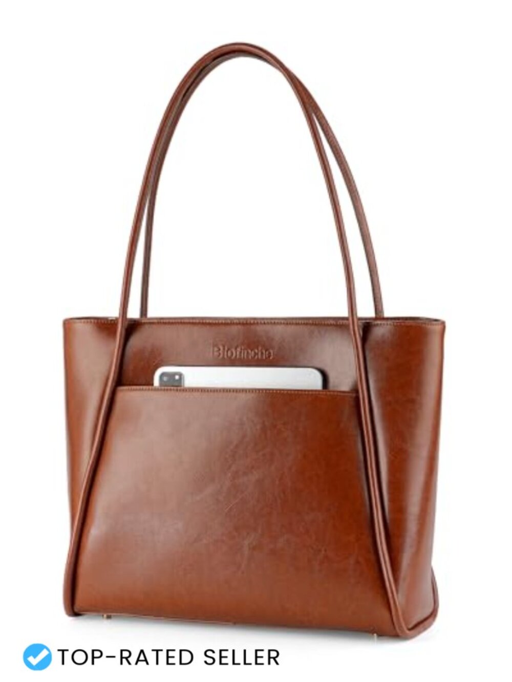 Genuine Leather Laptop Tote Briefcase - Women's Structured Work Satchel Fits